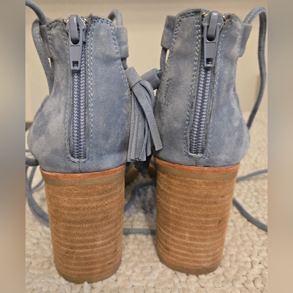 Jeffrey Campbell Blue Suede Tassel Linares Heels Sz 7.5 - Picture 4 of 9